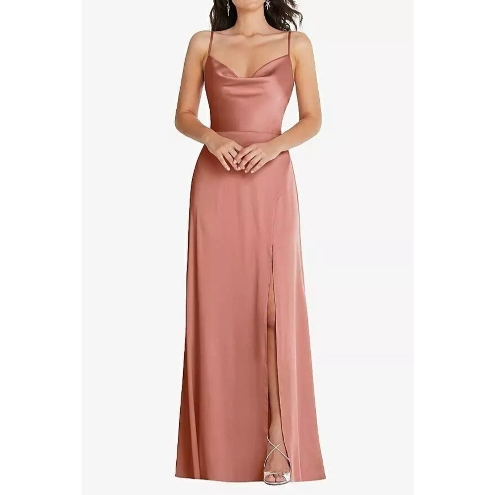 Thread‎ Bridesmaid XL Cowl Neck Formal Gown Desert Rose Prom Dress Bridesmaids